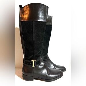 Tory Burch vintage Elegant Black Leather/ suede Riding Boots